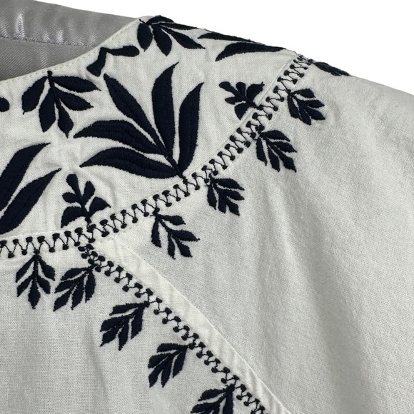 Madison Matthews Floral Embroidered Cap Sleeve Shift Cotton Dress Size Medium - Picture 4 of 10